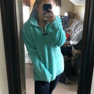 Lauren James teal blue Sherpa size small